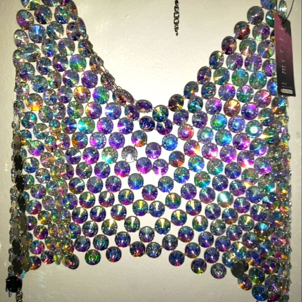 Nwt HUSTLER HOLLYWOOD rhinestone bra top